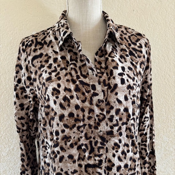 MSK Brown and Black Notched Collar Shirt Dress - Picture 4 of 9